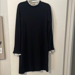 Vince Camuto Black Sheath Dress with Peter Pan Collar